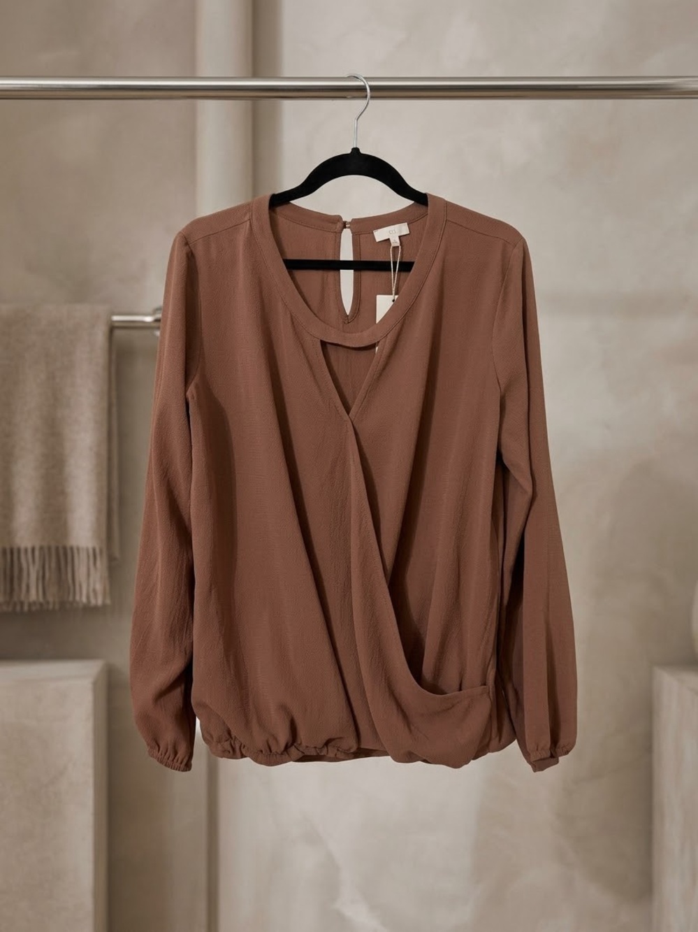 NWT Dusty rose Wrap-Style Blouse